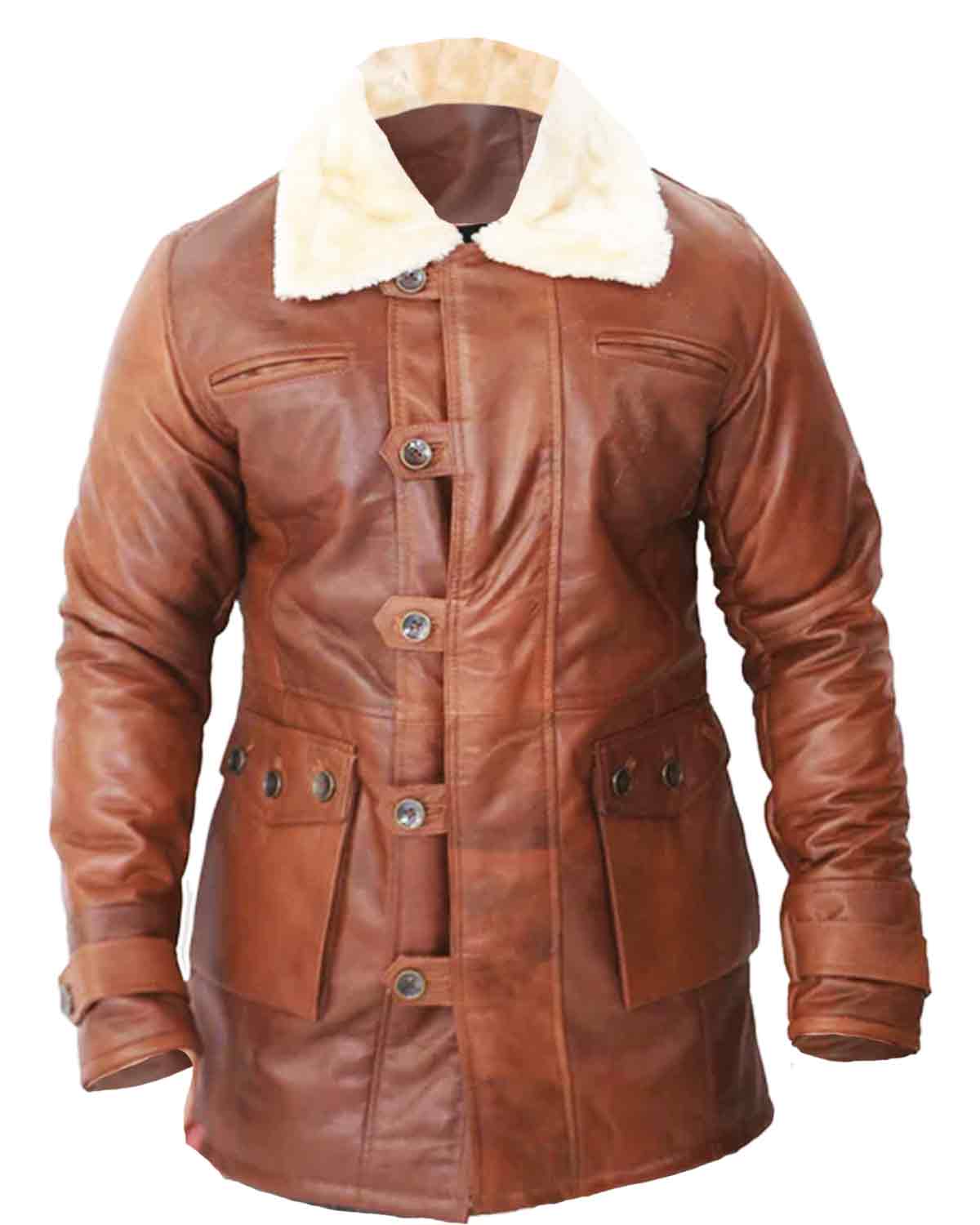 Dark Knight Rises Distressed Brown Bane Leather Coat