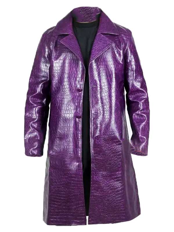 Jared Leto Joker Purple Crocodile Coat