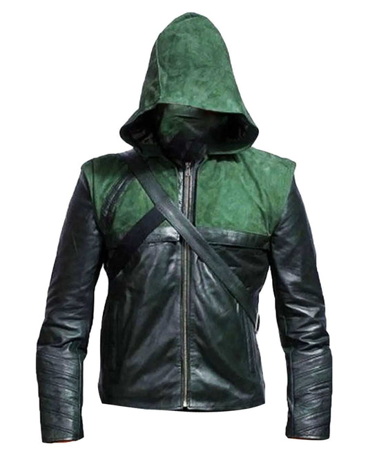 Arrow Stephen Amell Green Hooded Jacket with Quiver