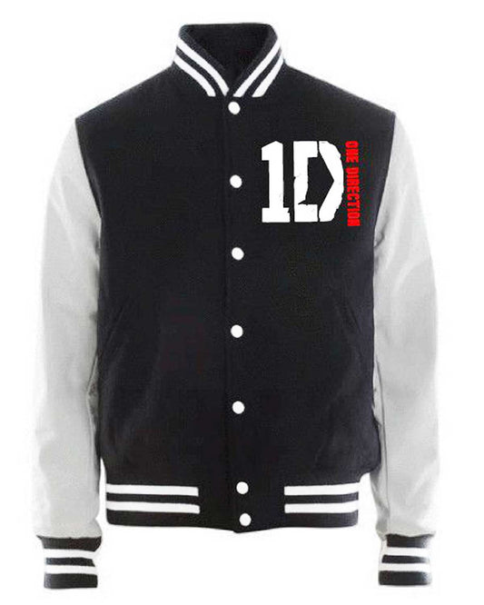 1D One Direction Black and White Bomber Jacket