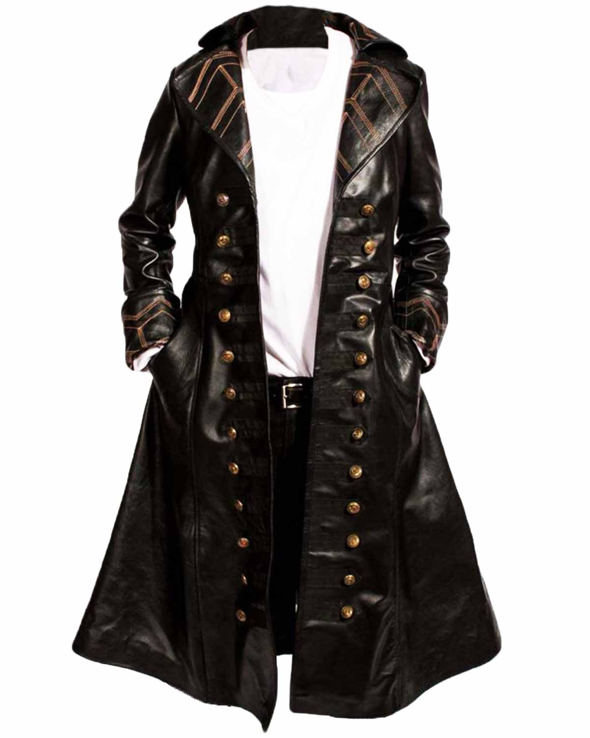 Once Upon a Time Captain Hook Black Trench Coat