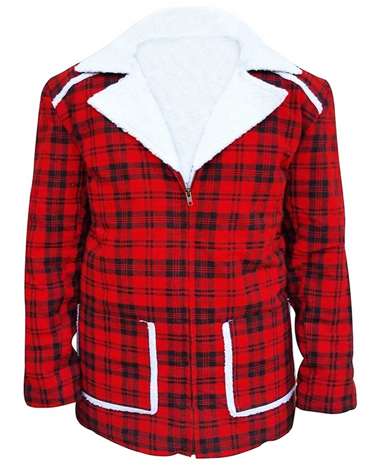 Dead Pool Ryan Reynolds Red Shearling Jacket