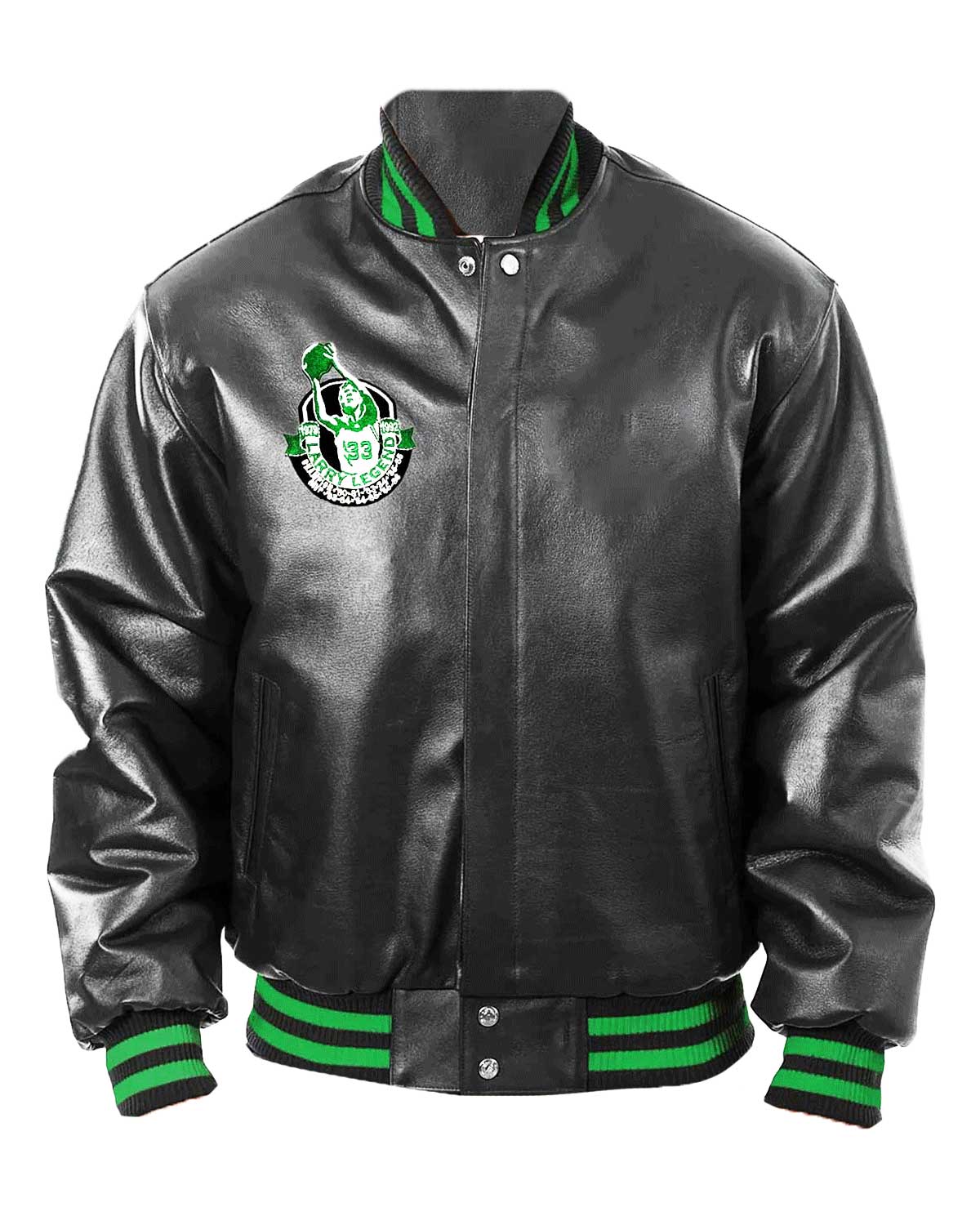 Boston Celtics Bomber Black Leather Jacket