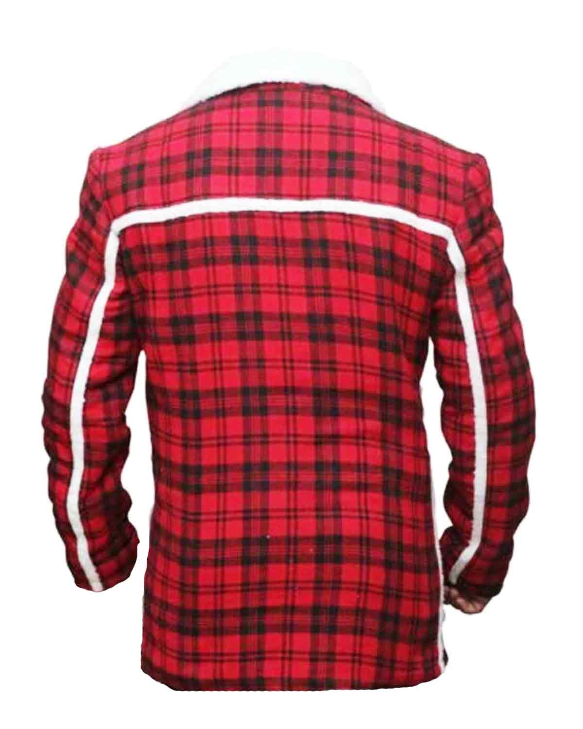 Dead Pool Ryan Reynolds Red Shearling Jacket