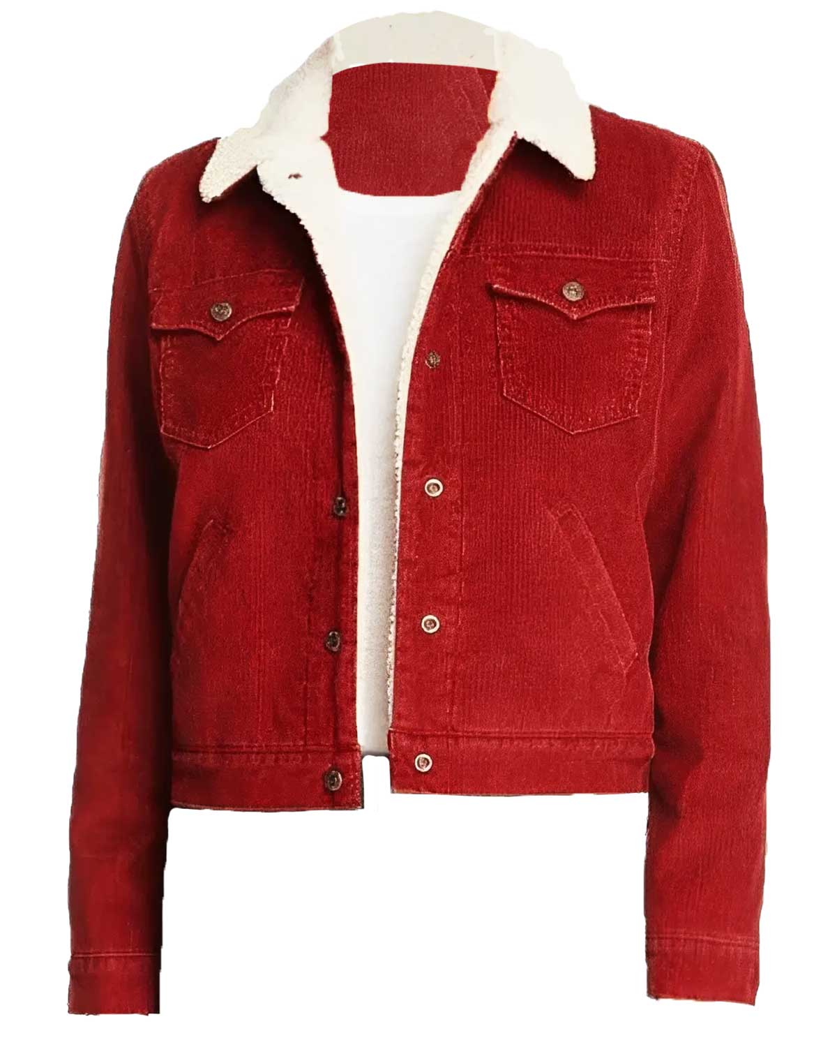 Heartland Amy Fleming Red Sherpa Collar Jacket