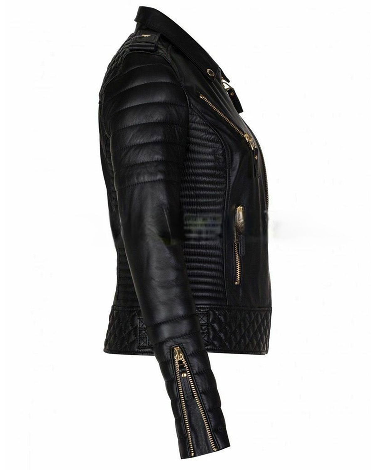 Quilted Leather Jacket Women's