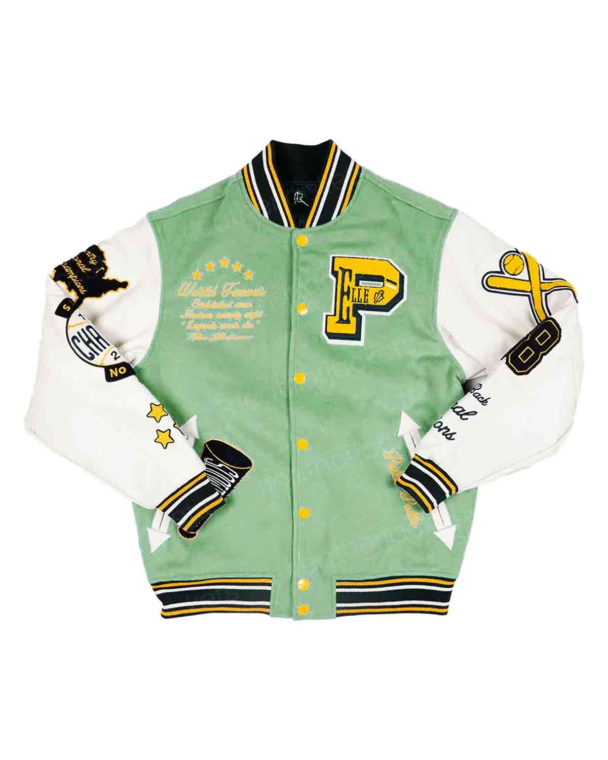Pelle Pelle World Famous Green Varsity Jacket