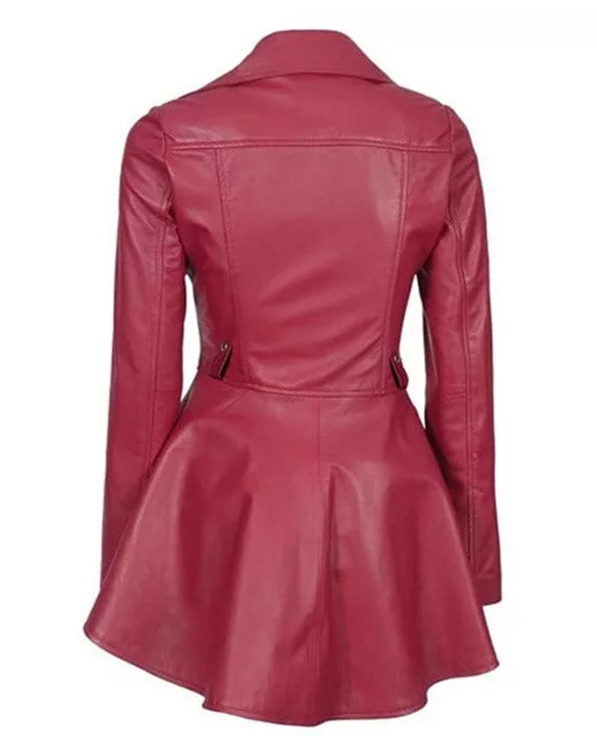 Women's Leather Pink Peplum Jacket