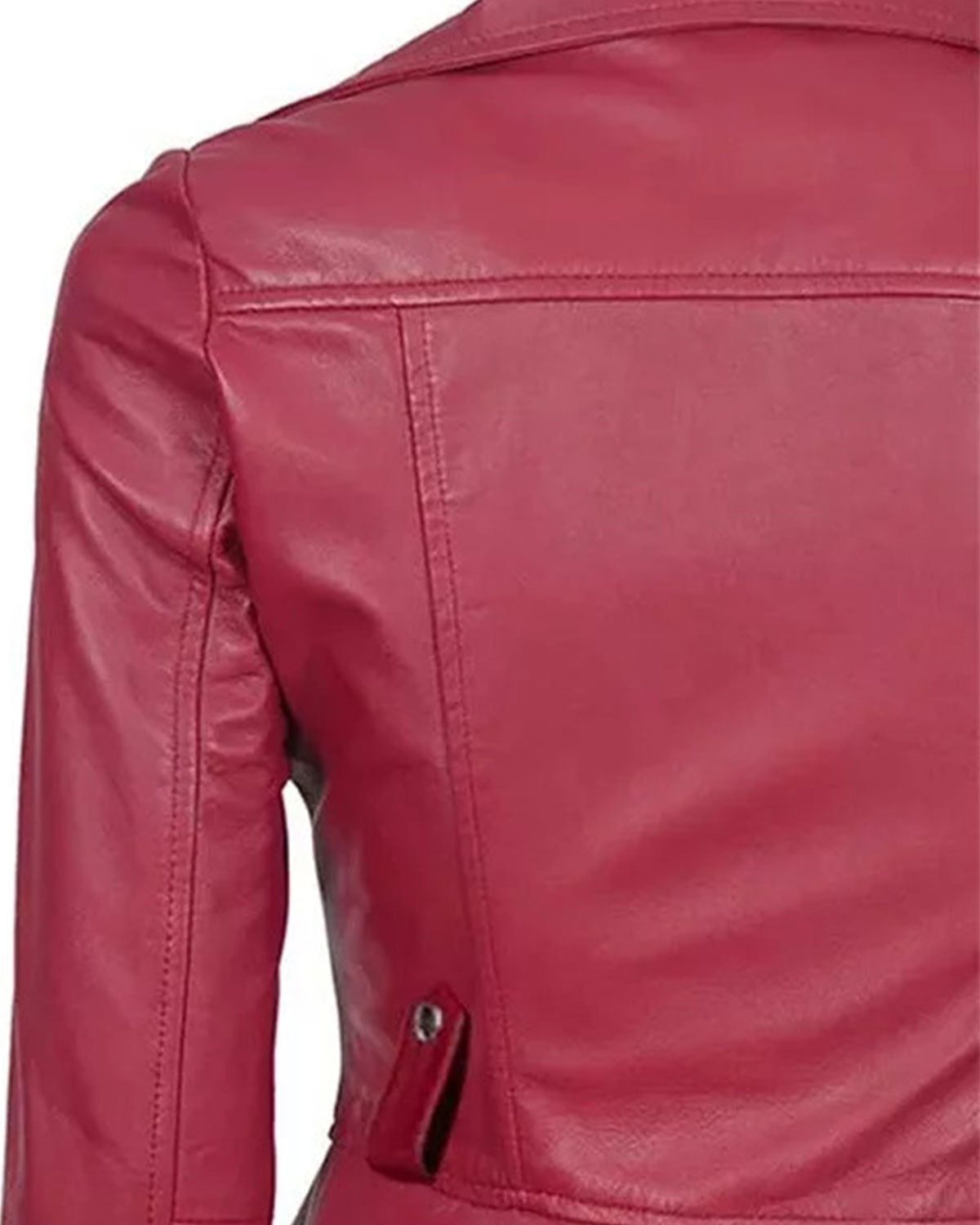 Women's Leather Pink Peplum Jacket