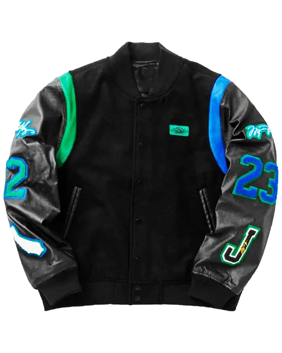 Aleali May Air Jordan Letterman Jacket