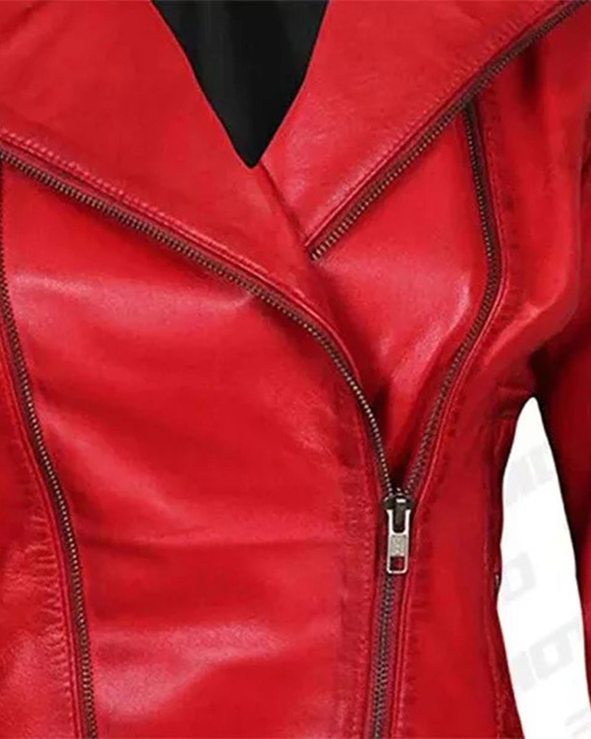 Women's Quilted Merlot Red Leather Biker Jacket
