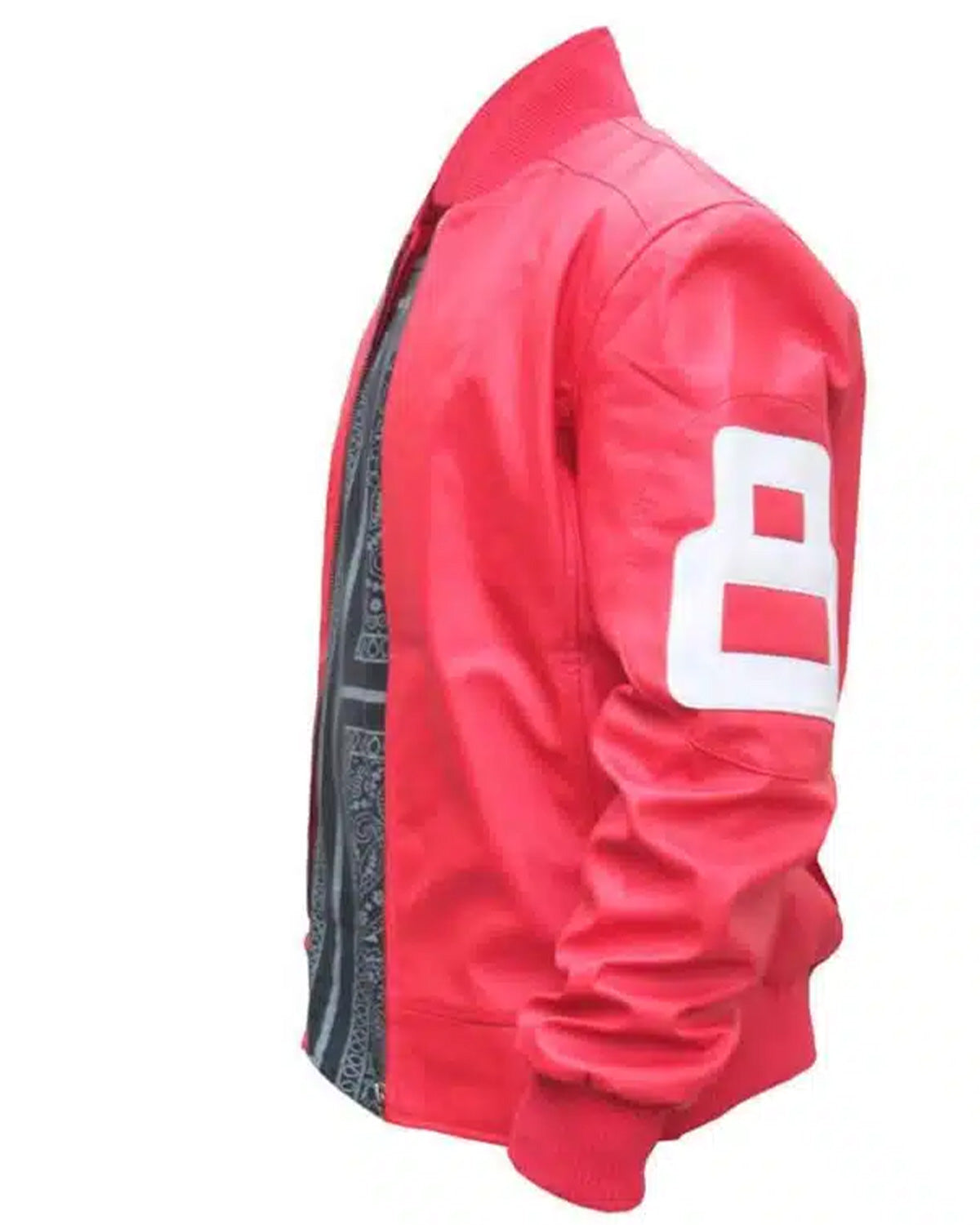 Pink Unisex 8 Ball Bomber Leather Jacket