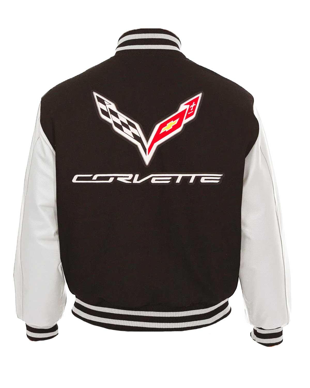Corvette Embroidered Bomber Varsity Black and Grey Jacket