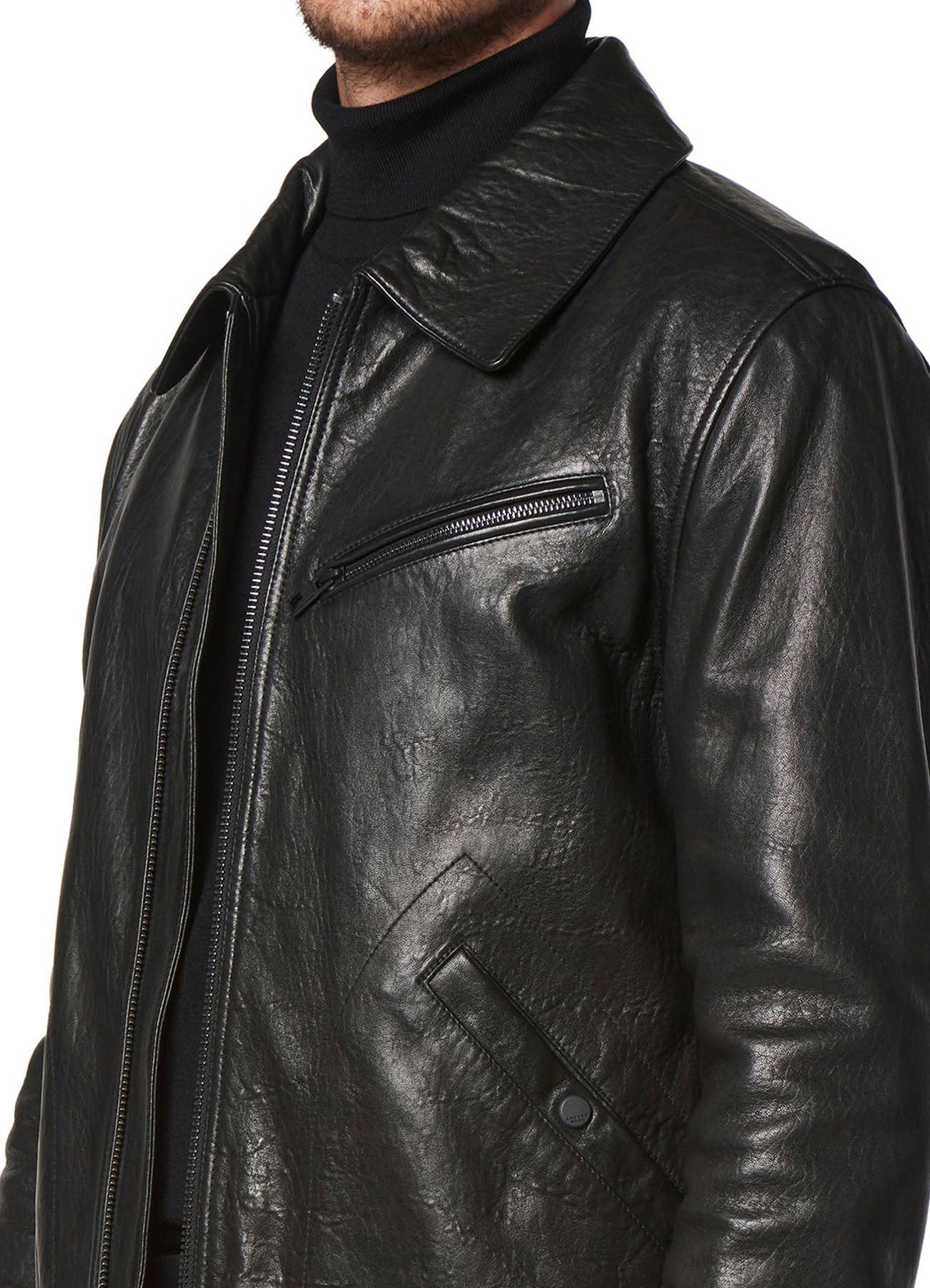 Men's Vintage Black Leather Jacket
