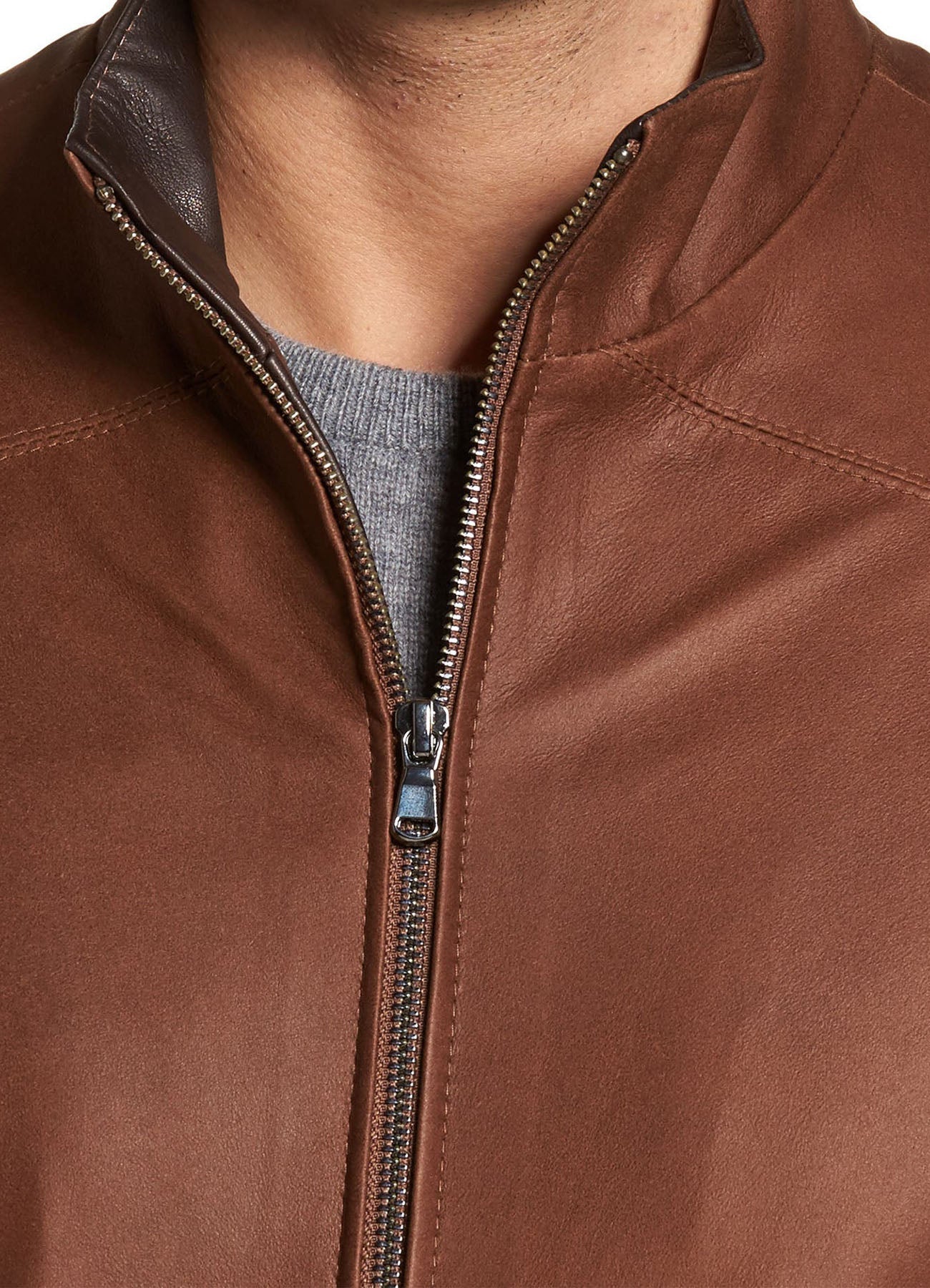 Men's Iconic Brown Lambskin Leather Jacket