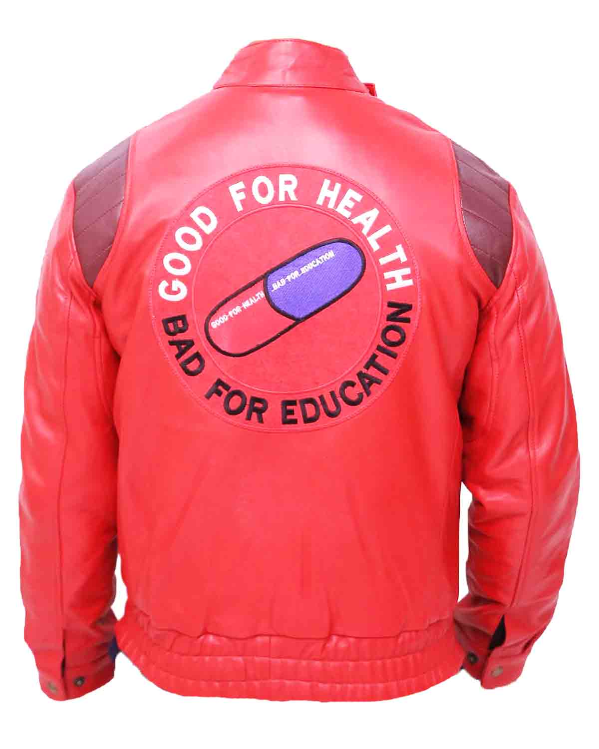 Akira Kaneda Men's Capsule Logo Red Leather Jacket
