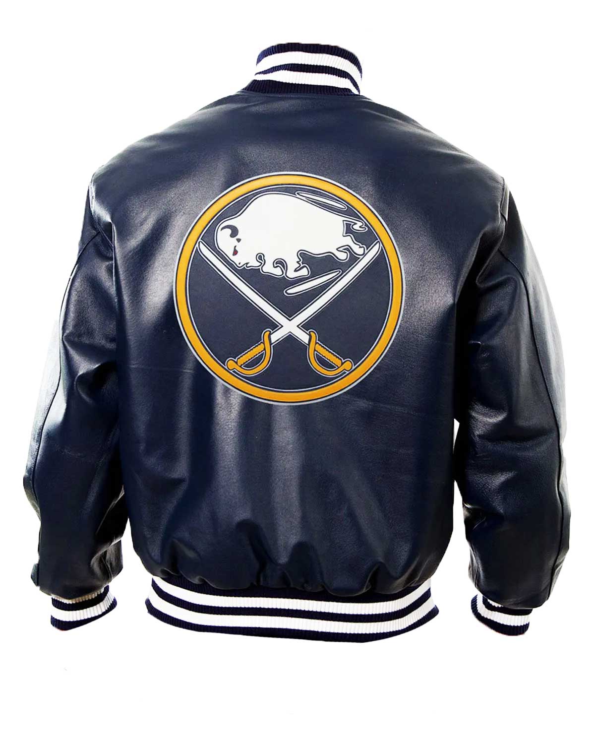 Buffalo Sabres Navy Blue Bomber Leather Jacket
