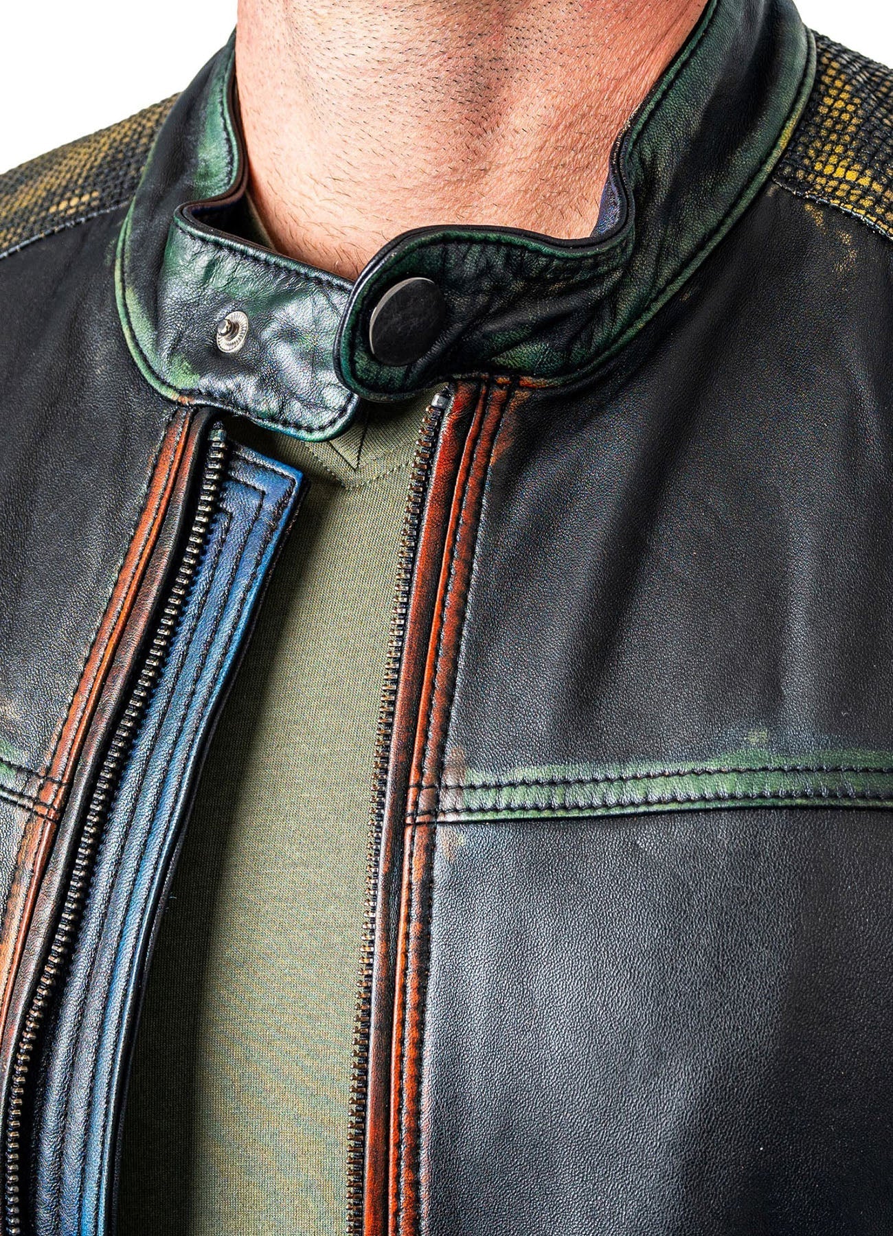 Men's Slimfit Black Biker Leather Jacket