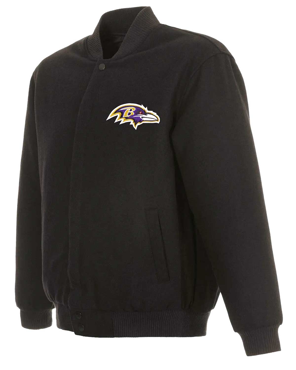 Baltimore Ravens Bomber Black Wool Jacket