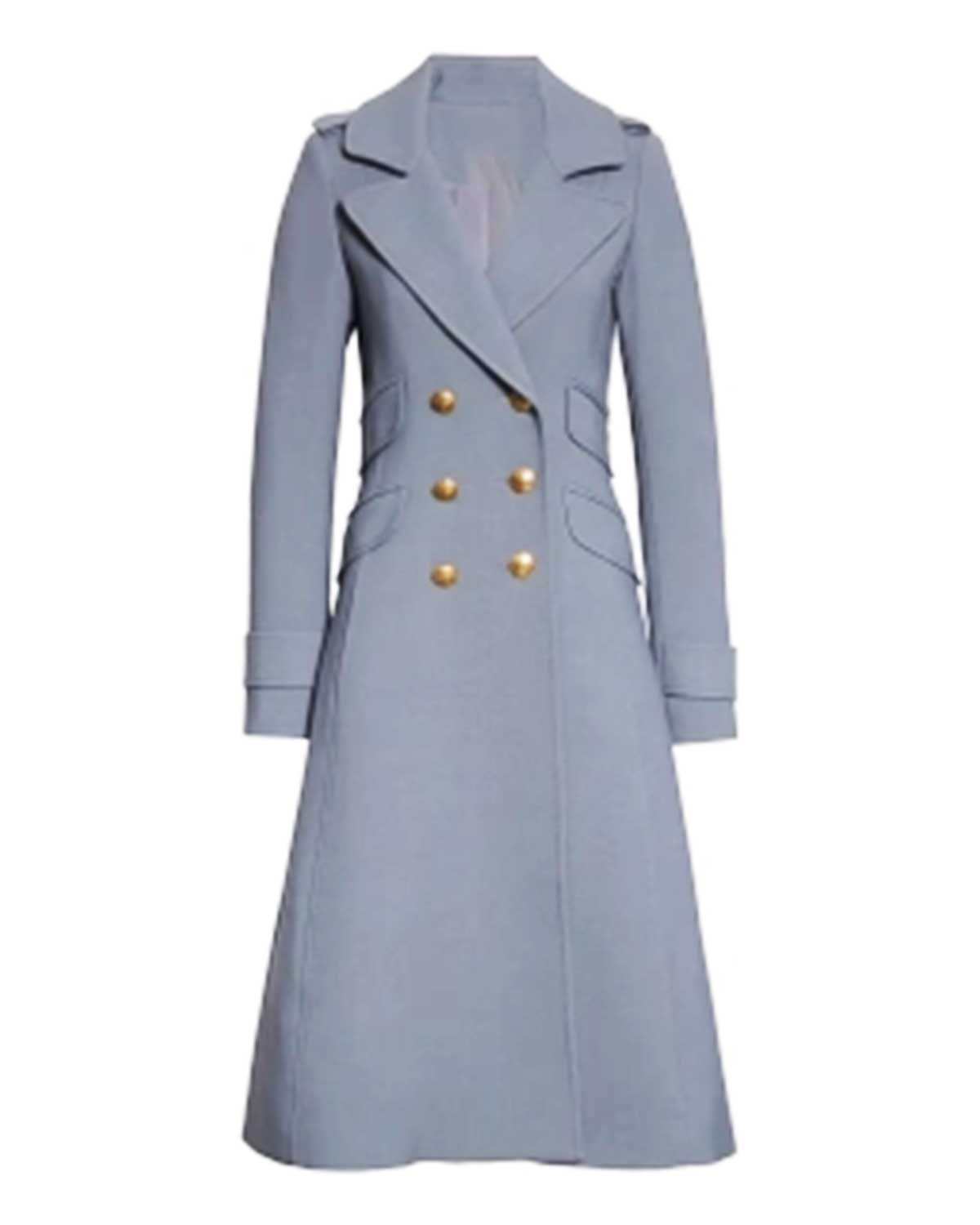 Bull S06 Geneva Carr Double Breasted Grey Wool Coat