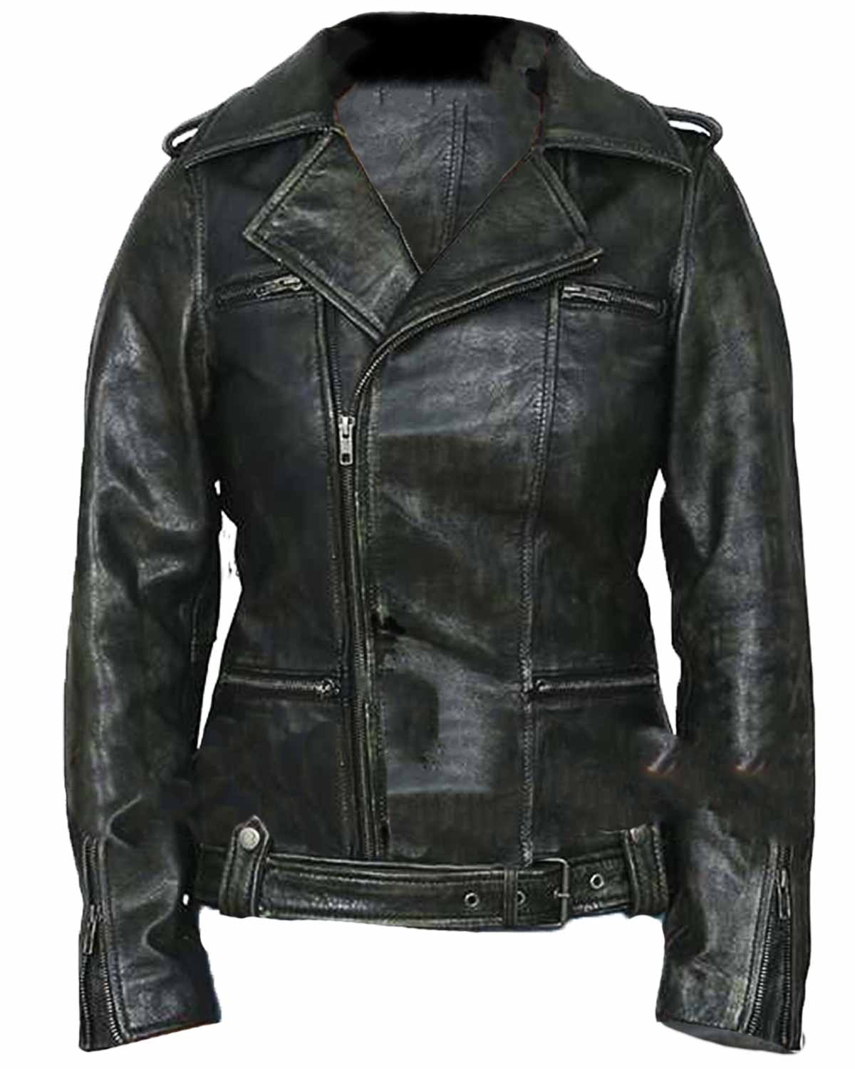 Captain Marvel Brie Larson Distressed Leather Jacket