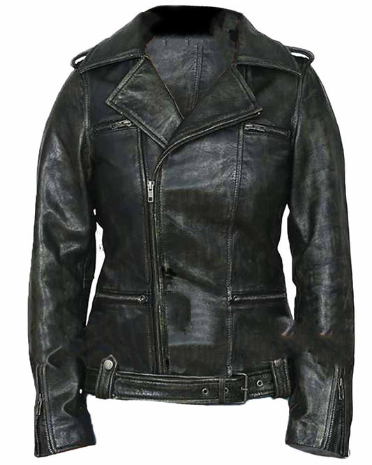 Captain Marvel Brie Larson Distressed Leather Jacket