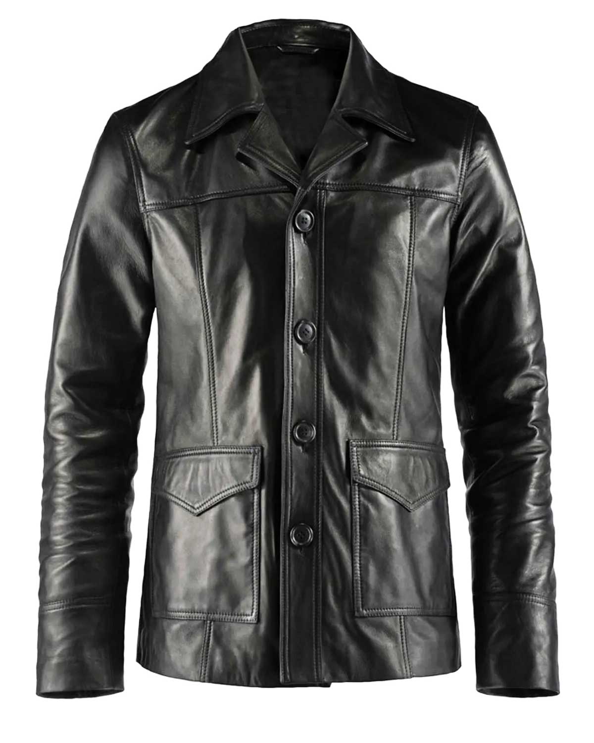 Classic 70’s Hitman Black Leather Jacket