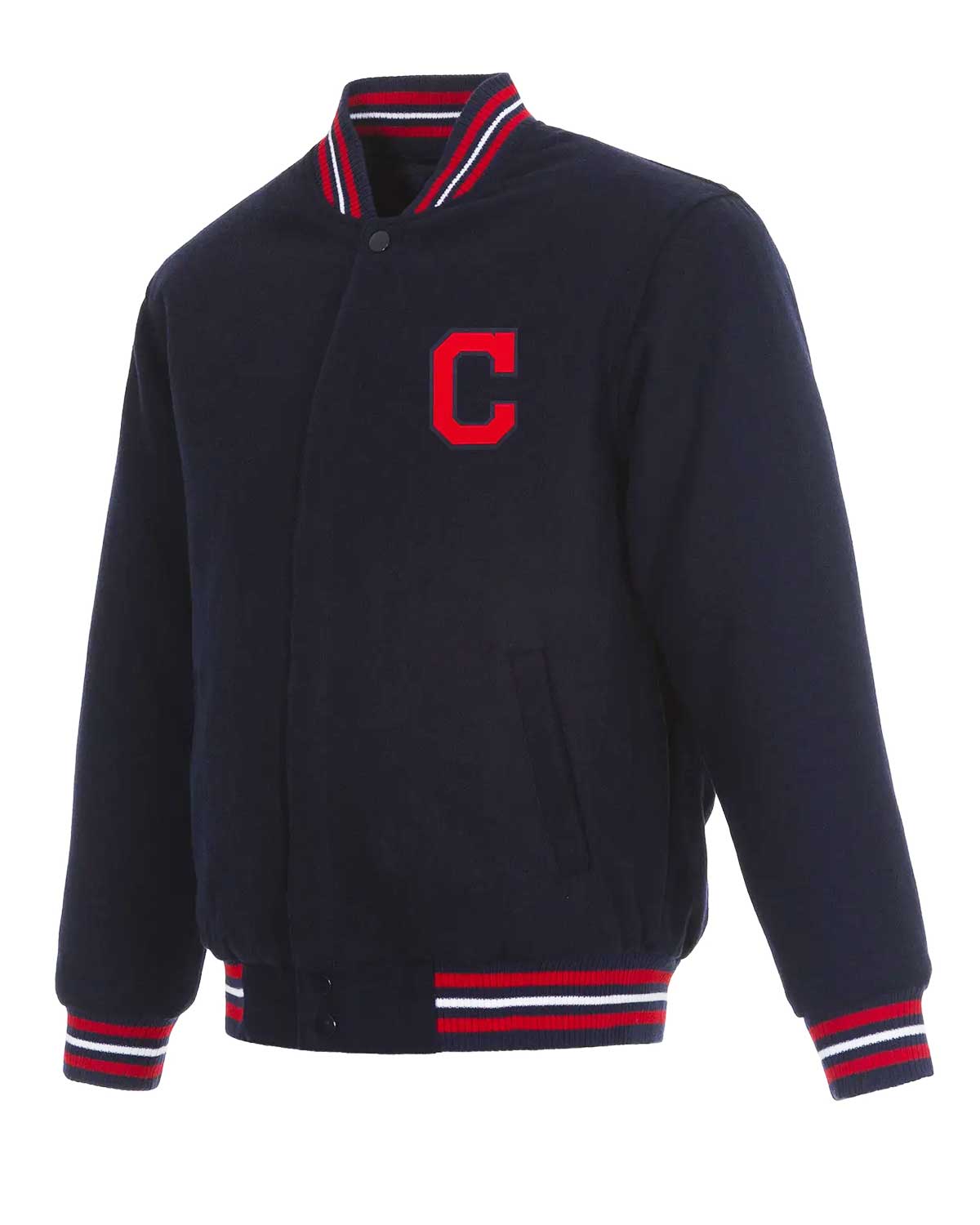 Cleveland Indians Letterman Navy Blue Wool Jacket