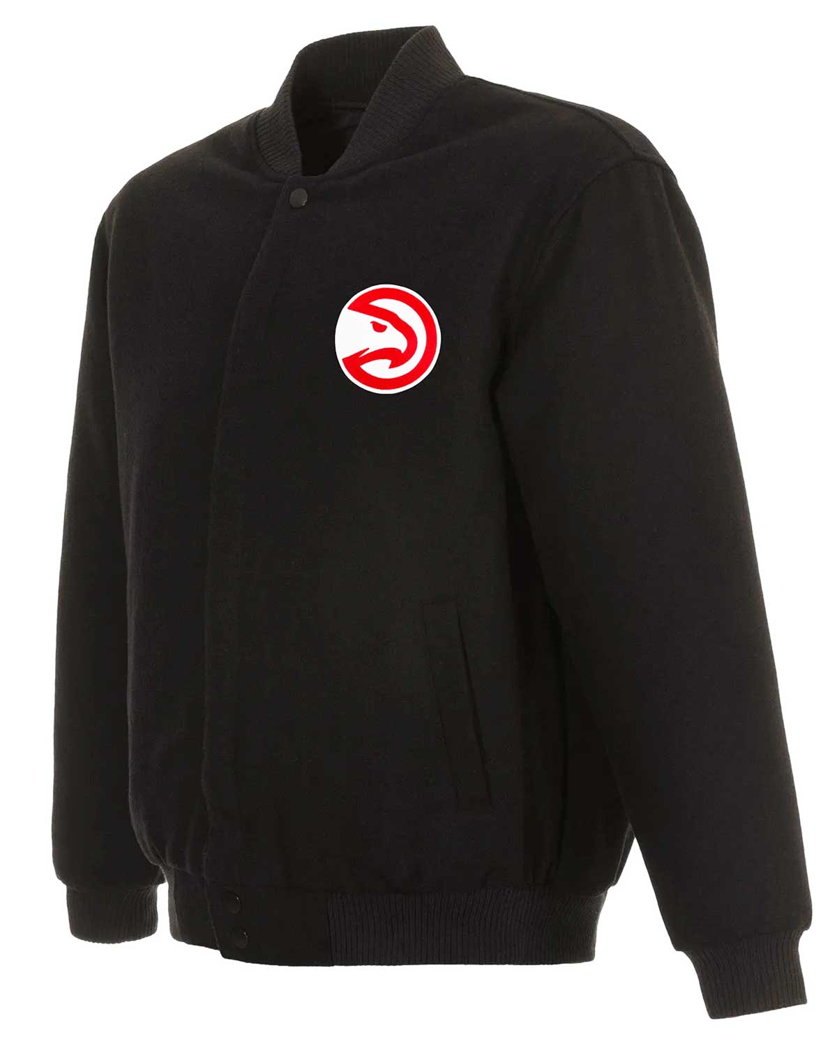 Atlanta Hawks Bomber Black Wool Jacket
