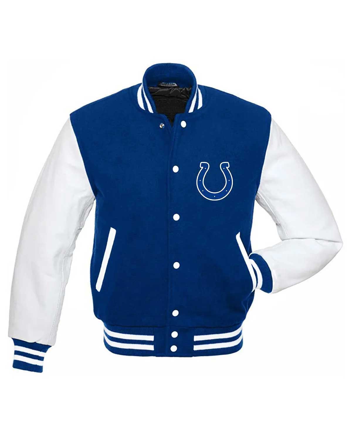 Blue and White Indianapolis Colts Letterman Jacket