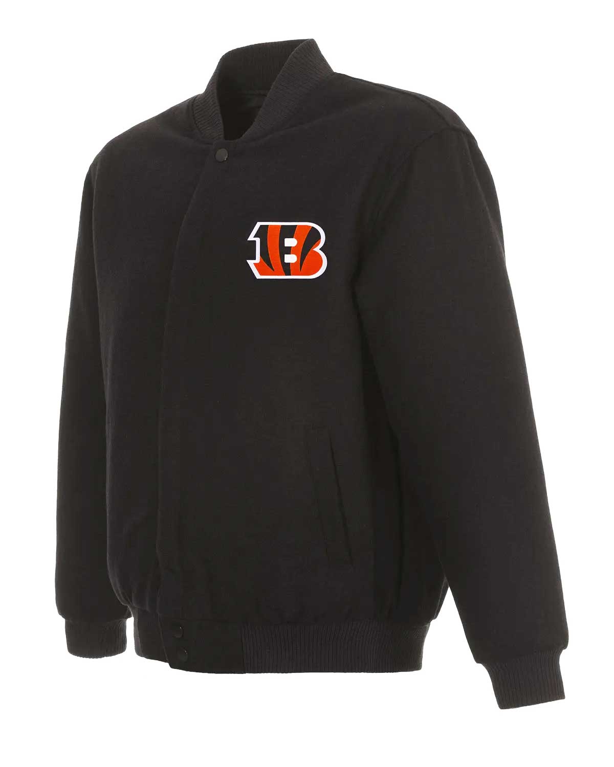 Cincinnati Bengals Bomber Black Wool Jacket
