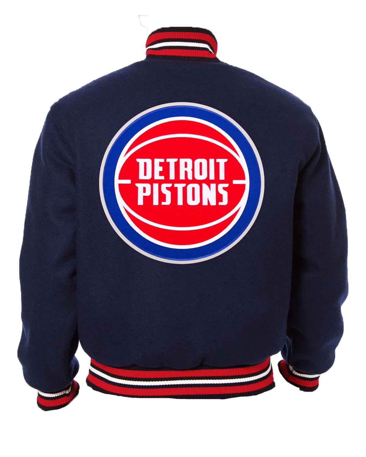 Detroit Pistons Navy Blue Bomber Wool Jacket