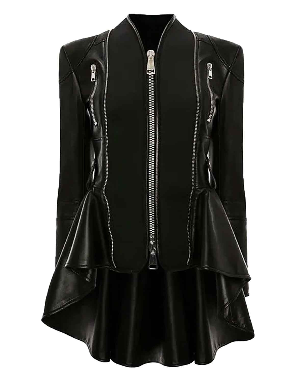 Elizabeth Copeland WWE Peplum Leather Jacket