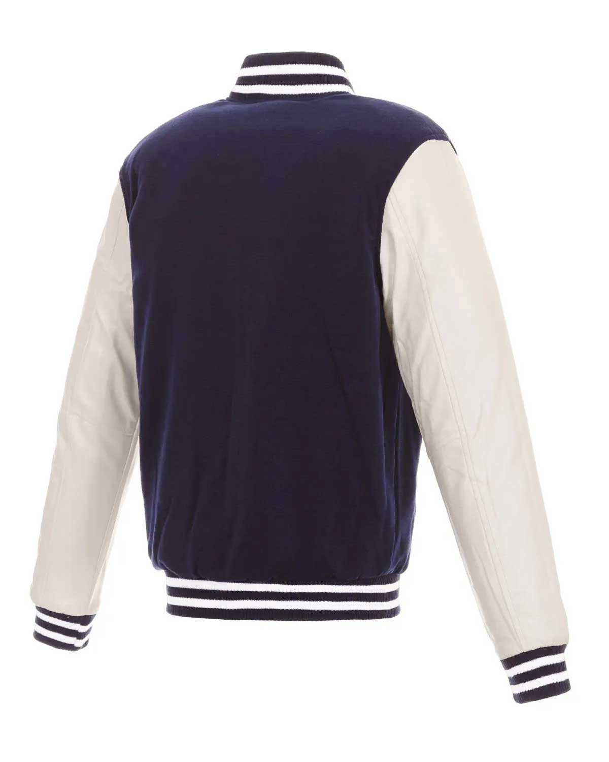 Columbus Blue Jackets Varsity Bomber Blue and White Jacket