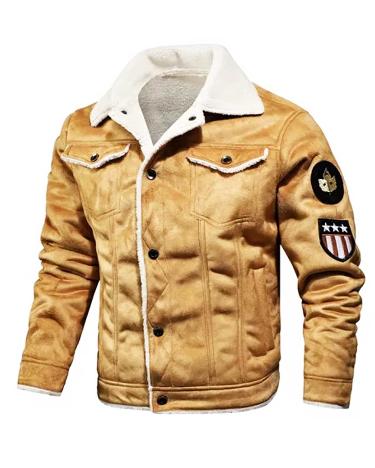 Men Aviator Bomber Leather Jacket