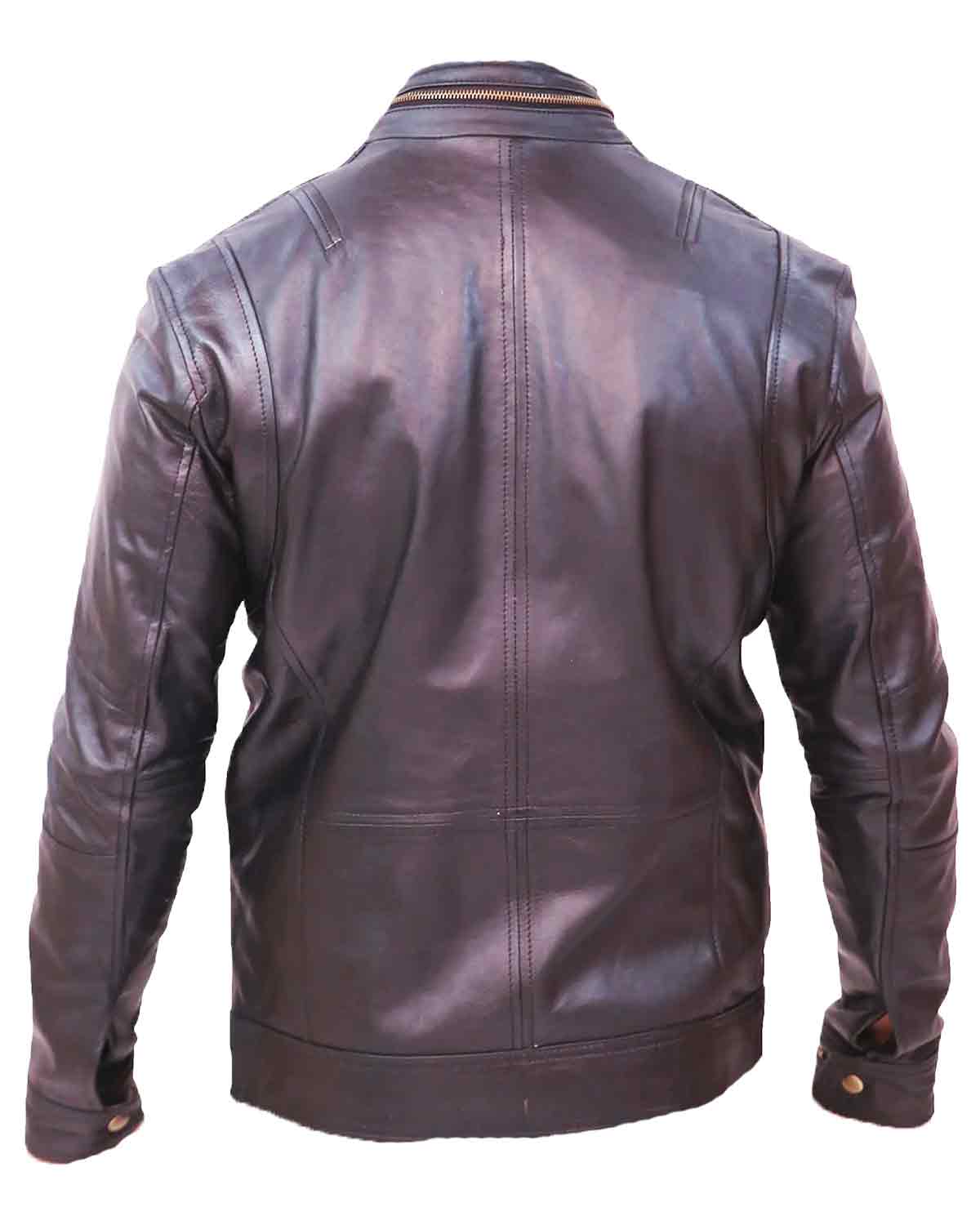 Moffit Men's Black Leather Motorcycle Jacket
