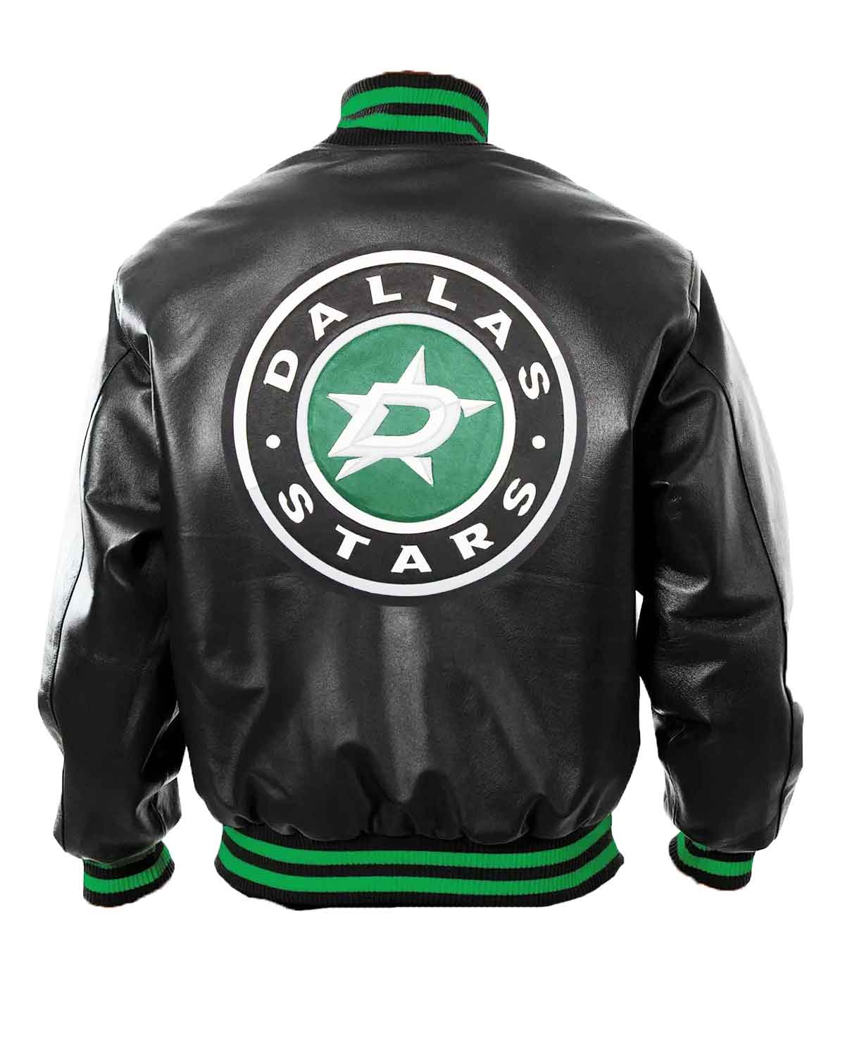 Dallas Stars Bomber Black Leather Jacket