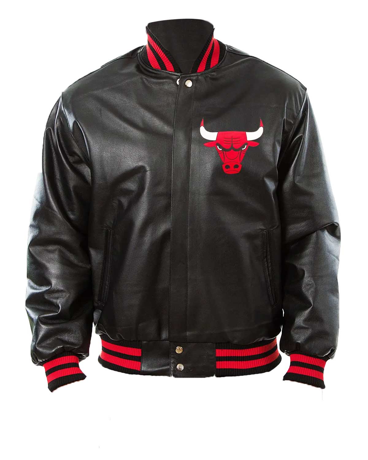 Chicago Bulls Letterman Black Leather Jacket