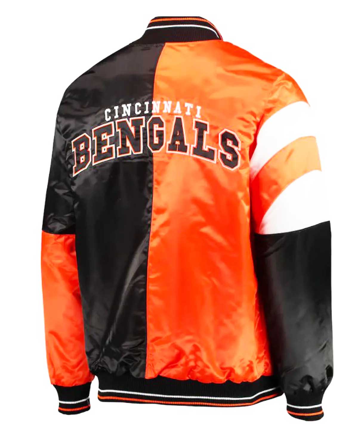 Cincinnati Bengals Starter Satin Black and Orange Jacket