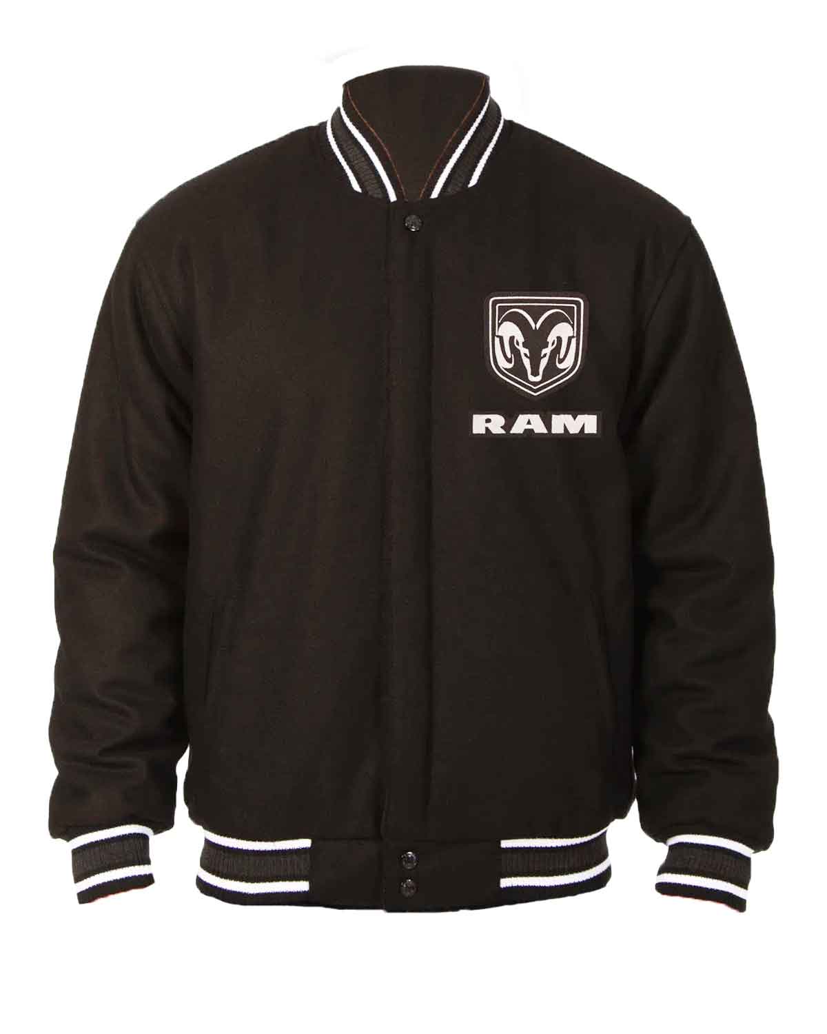 Dodge Ram Bomber Black Wool Jacket