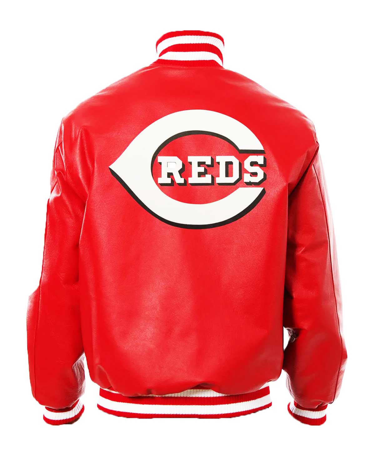 Cincinnati Reds Red Leather Letterman Jacket