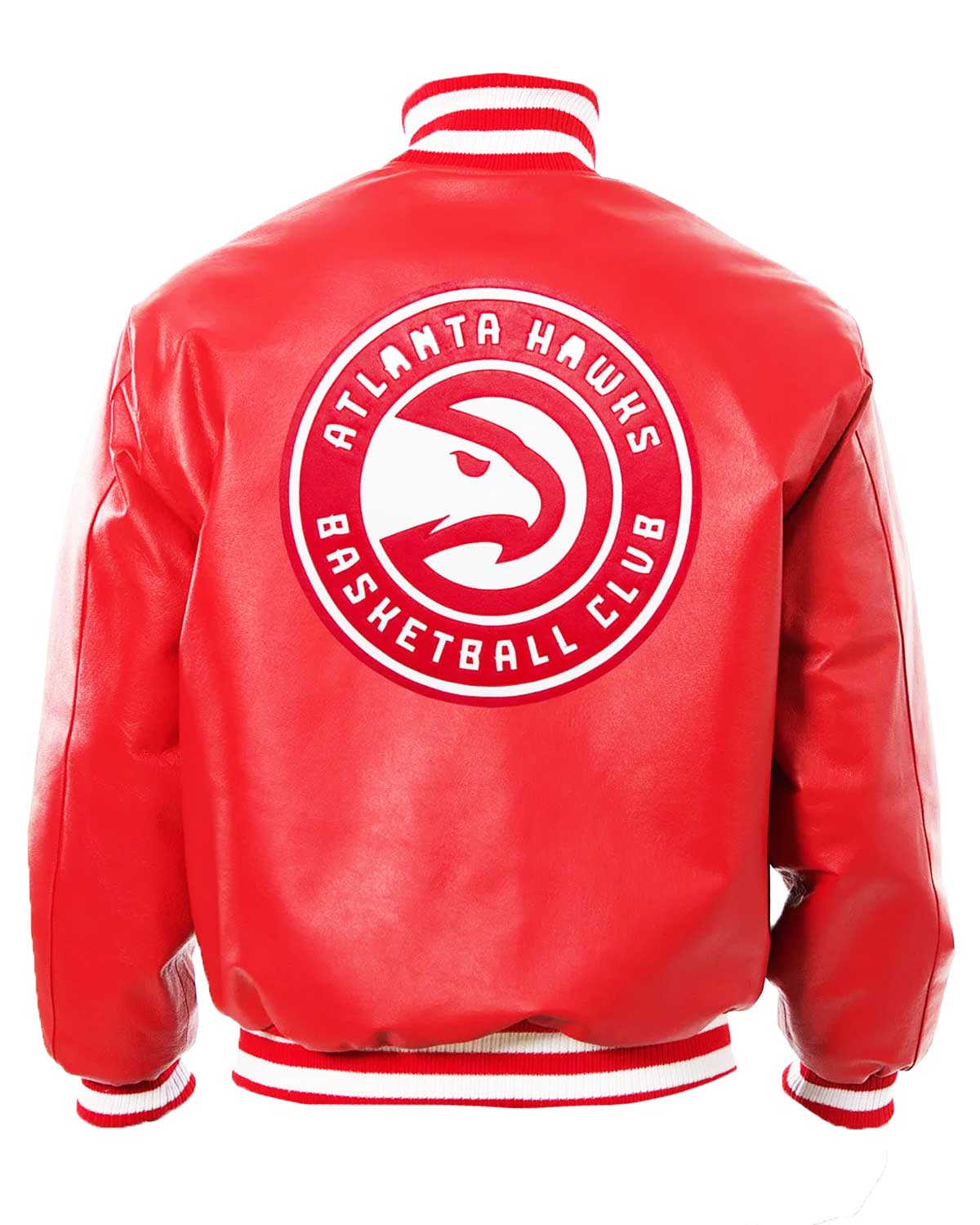Atlanta Hawks Bomber Red Leather Jacket