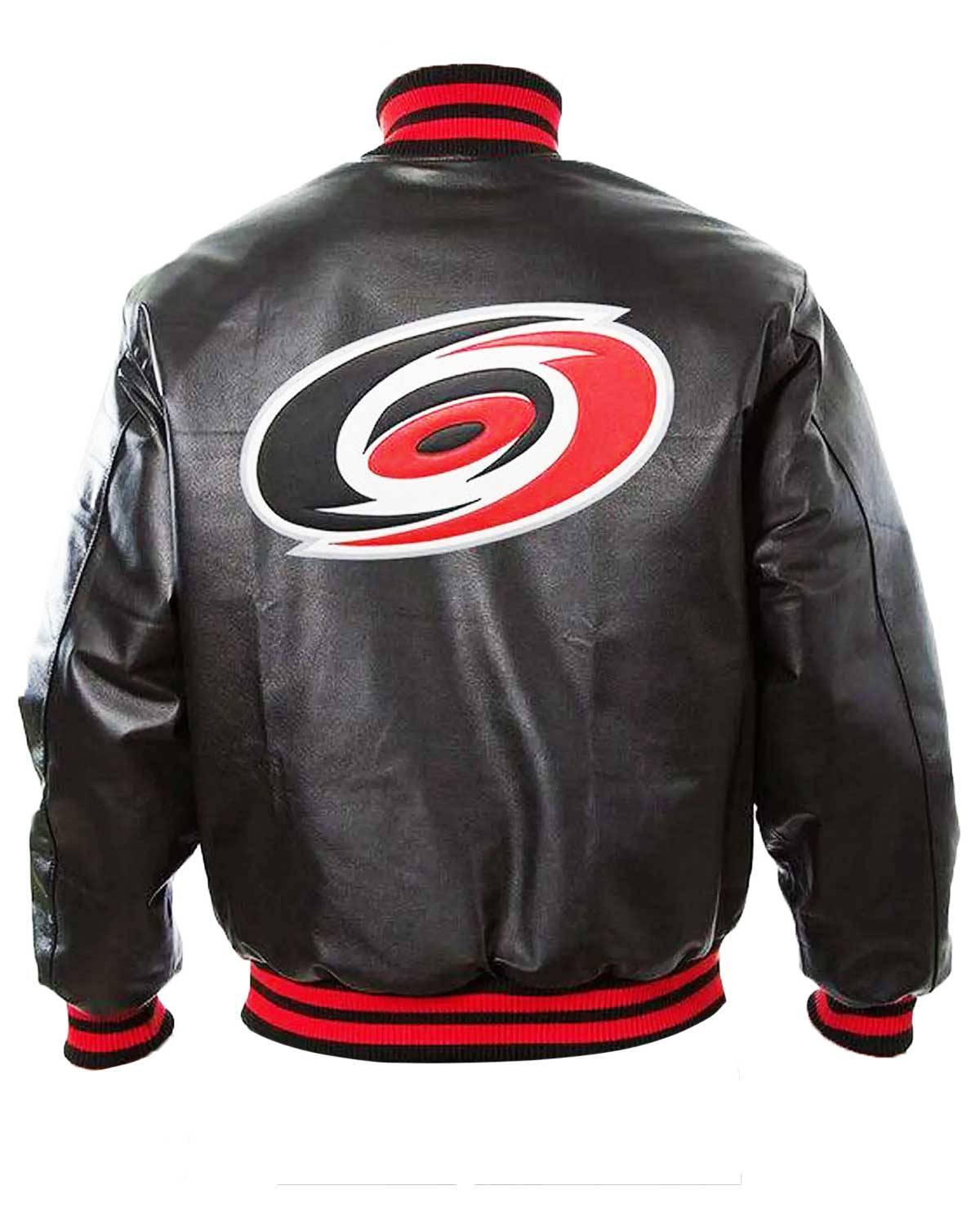 Carolina Hurricanes Bomber Black Leather Jacket