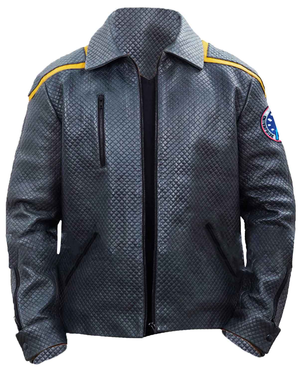 Star Trek Away Team Gray Quilted Leather Jacket