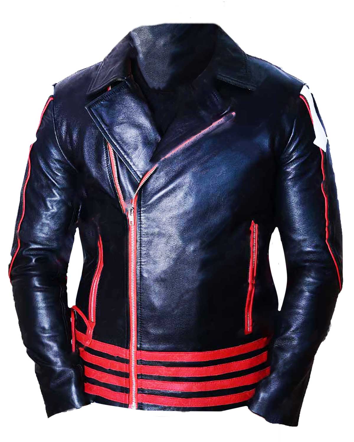 Freddie Mercury Red and Black Leather Jacket