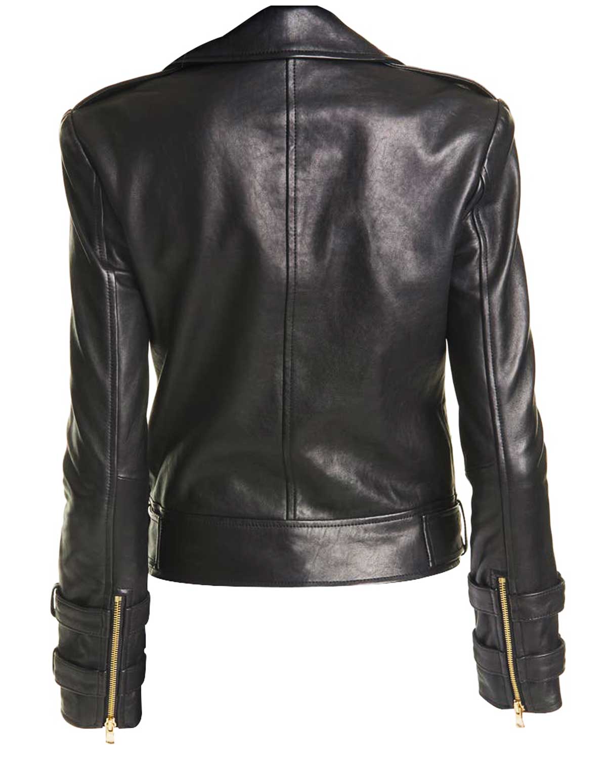 Eboni K. Williams Belted Black Leather Jacket