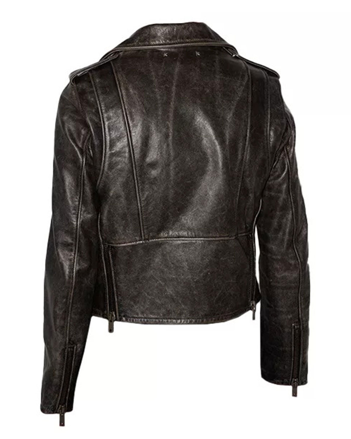 Distressed Brown Leather Jacket Women's