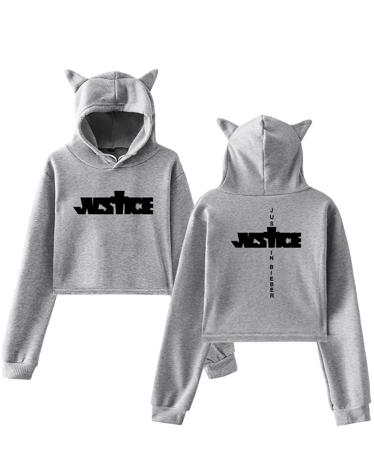 JB Cat Black Cropped Hoodie