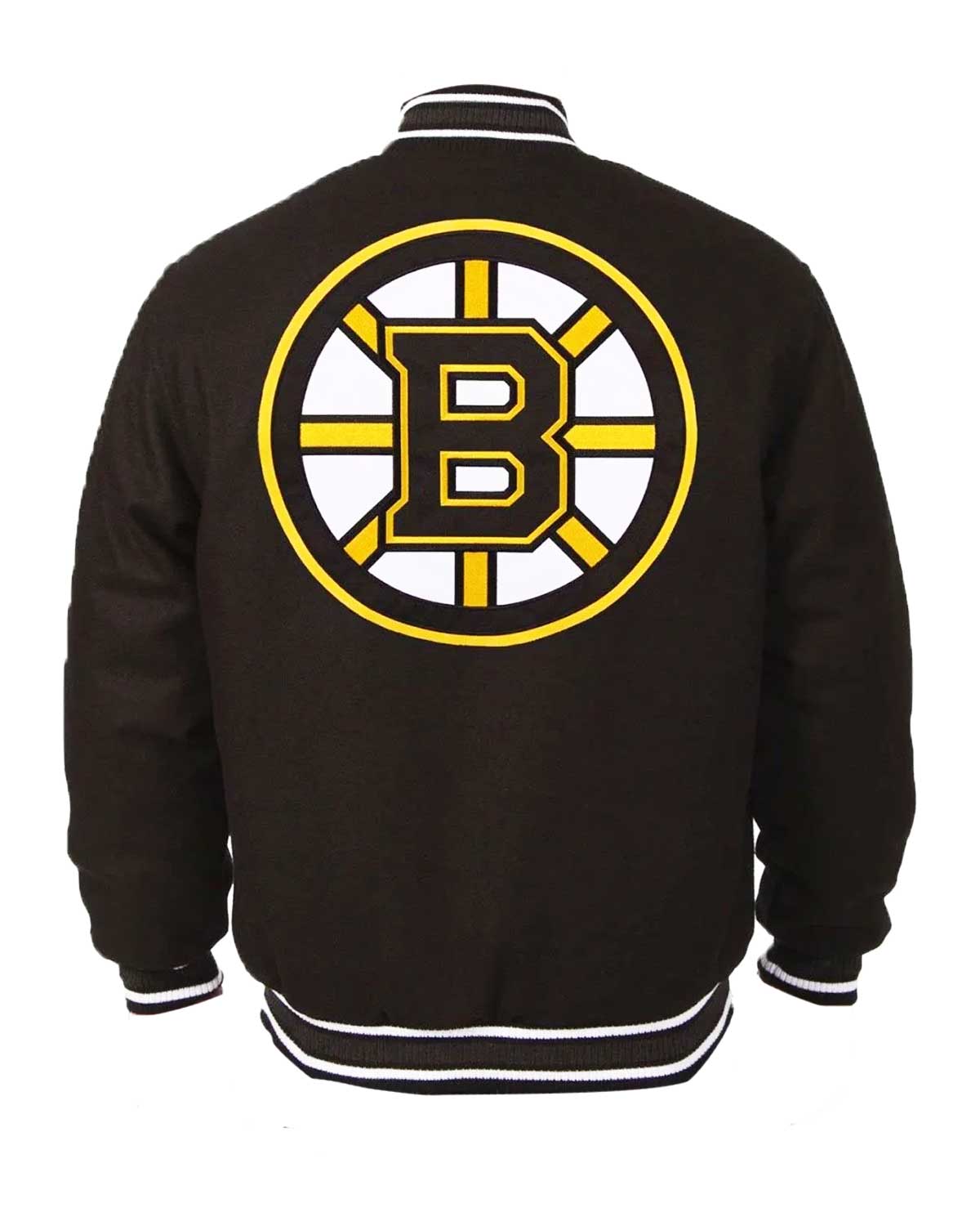 Boston Bruins Letterman Black Wool Jacket