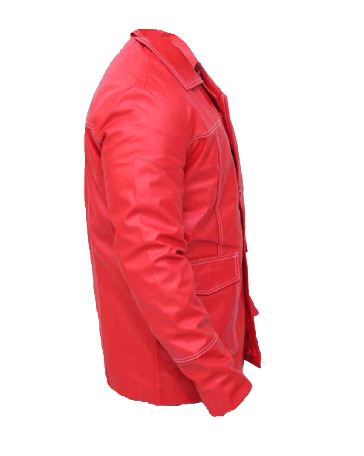 Brad Pitt Fight Club Red Leather Jacket
